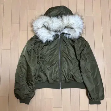 Y2K MA1 N2B 퍼 올리브 크롭 자켓