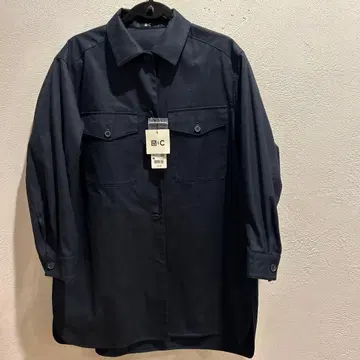 택 포함 미사용 새상품 UNIQLO C 오버 사이즈 셔츠 코트 네이비 M