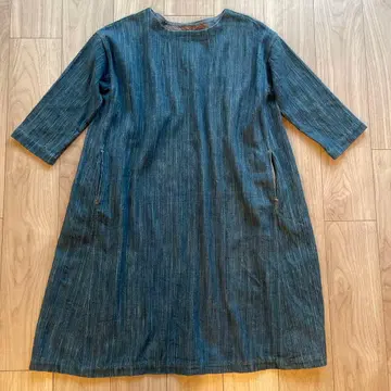 45R 45rpm 아이 장인 인도 핸드메이드 데님 드레스