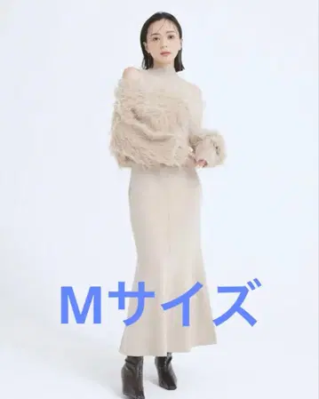 오프숄더 레이어드 니트 원피스