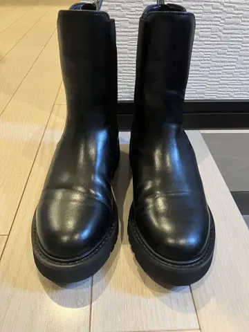 사이드 고어 부츠 블랙 가죽
