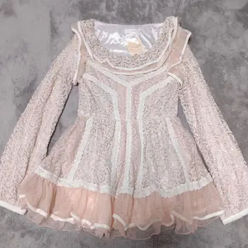 LIZ LISA 핑크 레이스 미니 원피스