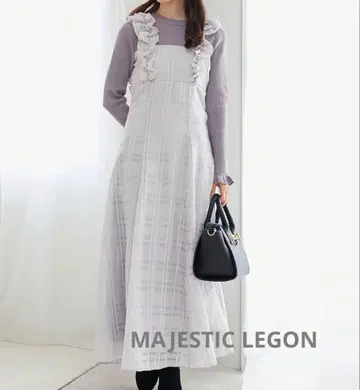MAJESTIC LEGON 숄더 프릴 도킹 원피스 M 사이즈