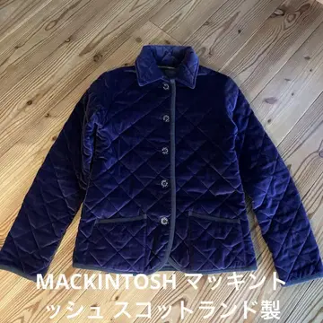 새상품급 MACKINTOSH/스코틀랜드제/퀼팅 자켓/충전솜 34 보라색