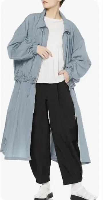 COEL 탈부착 가능 롱 코트 x 자켓 2way 라이트 블루