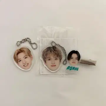 treasure 아사히 준규 얼굴 아크링 키링 헤어 클립