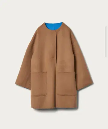 UNITED ARROWS 바이컬러 리버 미들 코트 베이지 블루