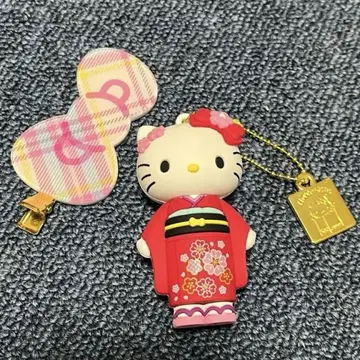 헬로키티전 시크릿 마스코트 참 기모노 헤어 클립 세트