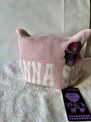 ANNA SUI 마이멜로디 쿠로미 고양이 귀 니트 모자 핑크