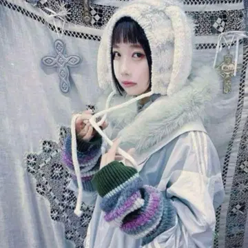 rurumu: usa-mimi 니트 캡 화이트