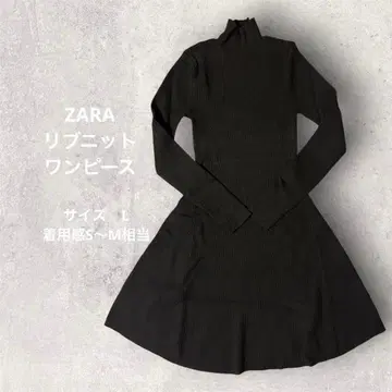 ZARA 리브 니트 원피스 블랙 L (M 상당)