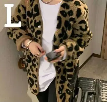 레오파드 보아 노카라 자켓 플리스 자켓 보아 코트