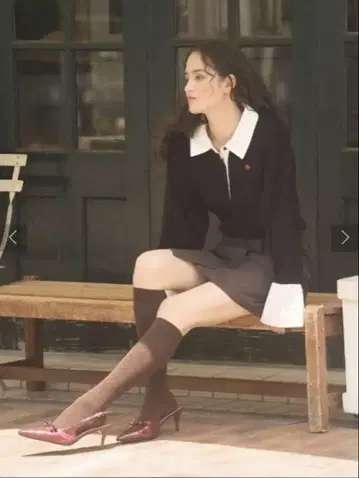 셔츠 칼라 커프스 니트 풀오버