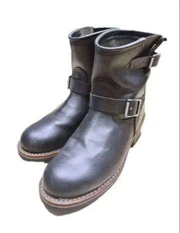 AVILEX 숏 가죽 엔지니어 부츠 블랙 27.5cm