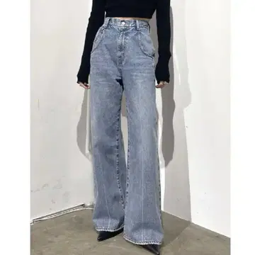 EMODA 에모다 루즈 와이드 하이웨스트 청바지