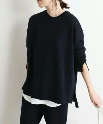 SLOBE IENA 워셔블 스무스 니트 풀오버 네이비