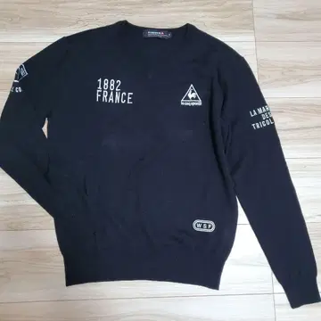 [ 새상품급 ] le coq sportif 골프 블랙 V넥 긴팔 스웨터