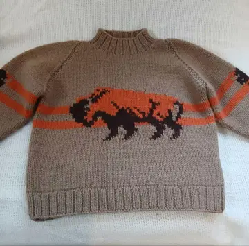 히로미치 나카노 버팔로 패턴 니트 스웨터 카우친