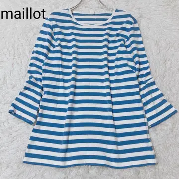 마이요 티셔츠 사이즈 2 블루 보더 캐주얼 롱 T셔츠 올 패턴