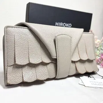 [거의 미사용] 히로코 하야시 프란자 장지갑 미니 인기 베이지