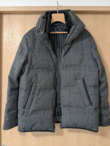 맨즈 비기 체크 무늬 다운 자켓 M