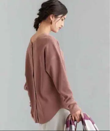 새상품급 UNITED ARROWS 와플 가디건 더스티 핑크