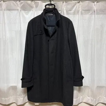 더반 울 혼방 다크 그레이 코트