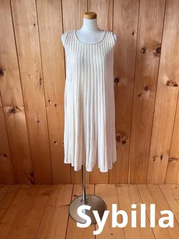 시빌라/원피스/니트 원피스/니트/화이트/슬리브리스/M/일본제