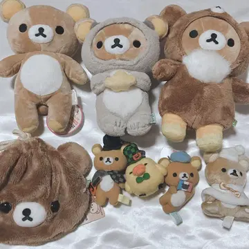리락쿠마 차이로이코구마 키이로이트리 봉제 인형 마스코트 복조리 8점