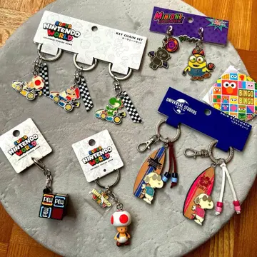 마리오 스누피 키노피오 미니언 USJ 키체인 세트