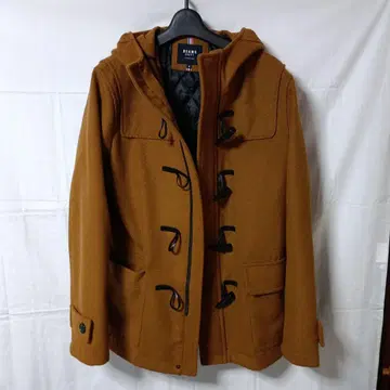 BEAMS 카멜 더플 코트 후드 부착 사이즈 M