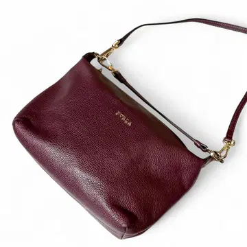 FURLA 버건디 가죽 숄더백 핸드백 2WAY