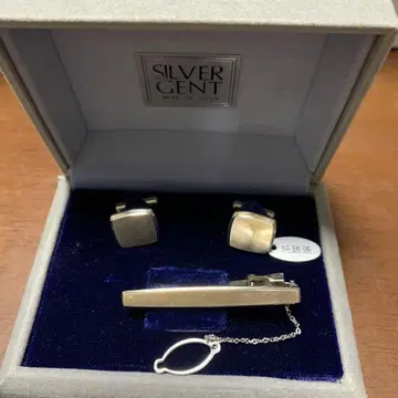 SILVER GENT 커프스 단추 넥타이핀 세트