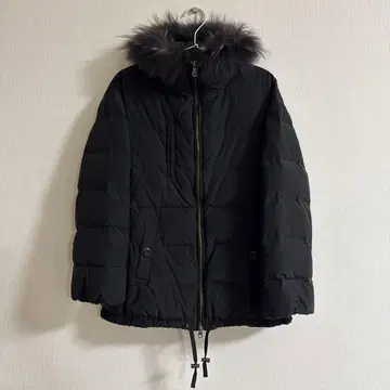 VICKY 블랙 다운 자켓 퍼 포함