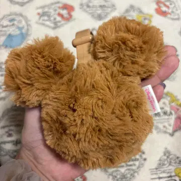 미키 모양 브라운 퍼 귀도리