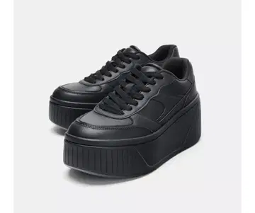 ZARA 플랫폼 스니커즈 블랙 37