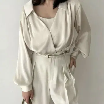 아뉴앙스 캐미 레이어드 카슈쿨 블라우스 에크루 anuans