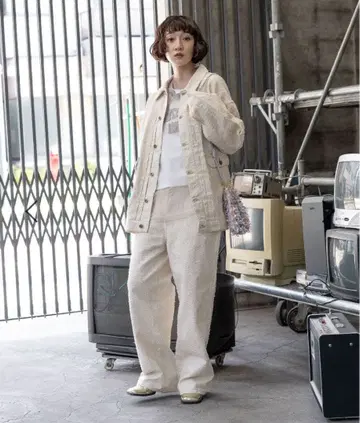 아이보리 보아 셋업 자켓 niko and -