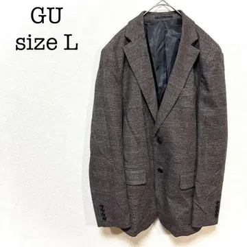 GU 지유 테일러드 자켓 짙은 그레이 체크 L 싱글