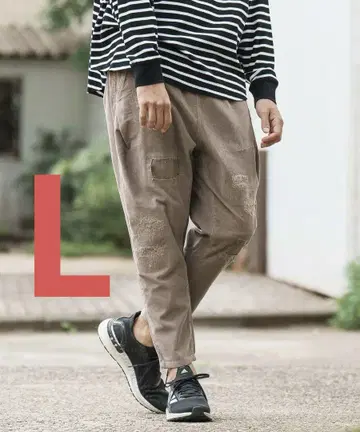 칸비오 코듀로이 사루엘 테이퍼드 팬츠 L 사이즈 미사용 새상품