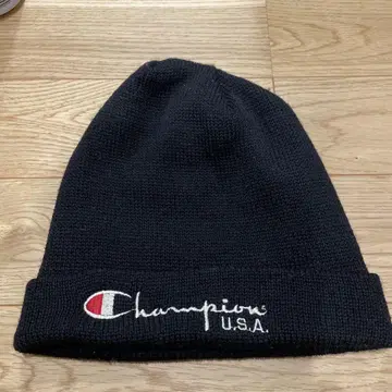 90s 챔피언 USA 블랙 니트 모자