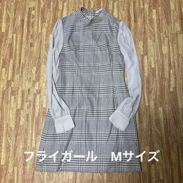 FLY GIRL 체크 무늬 긴팔 원피스 M
