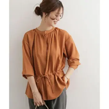 URBAN RESEARCH DOORS 개더 허리 마크 블라우스