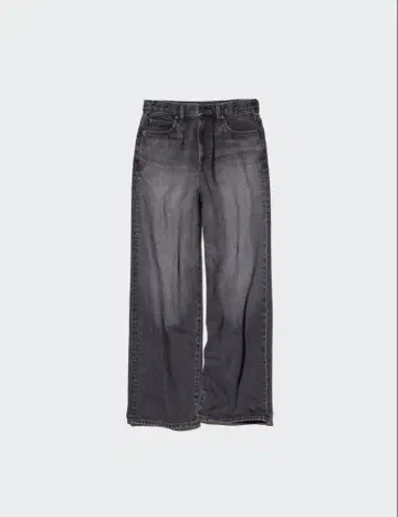 미사용 UNIQLO 와이드 스트레이트 청바지 그레이