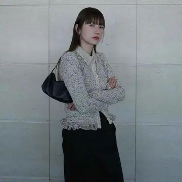 CLANE MIX MESH GATHER SHIRT 아이보리