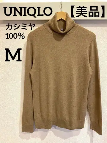 [ 새상품급 ] 유니클로 캐시미어 100% 터틀넥 스웨터 M 베이지