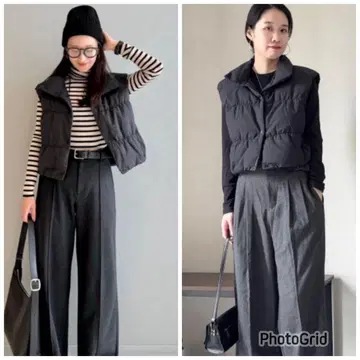 새상품 UNIQLO C 다운 크롭 베스트 블랙 사이즈 M
