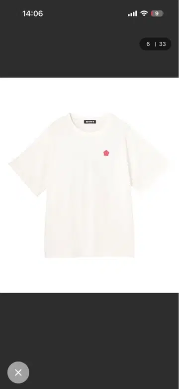 MARY QUANT 꽃무늬 T셔츠 화이트