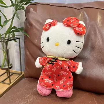 헬로키티 빨간색 차이나 드레스 봉제 인형
