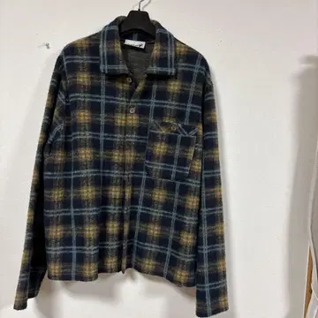 HAI SPORTING GEAR 네이비 브라운 체크 긴팔 셔츠